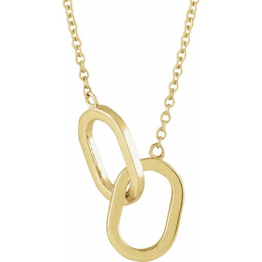 14k yellow gold interlocing necklace