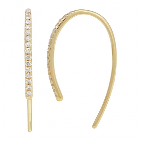 14k yellow gold diamond threader earring