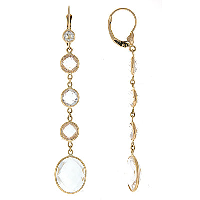 14k gold quartz earrings