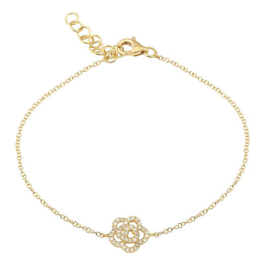 14k gold diamond flower bracelet