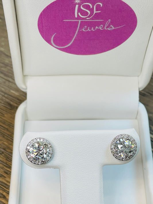 Diamond Halo stud earrings