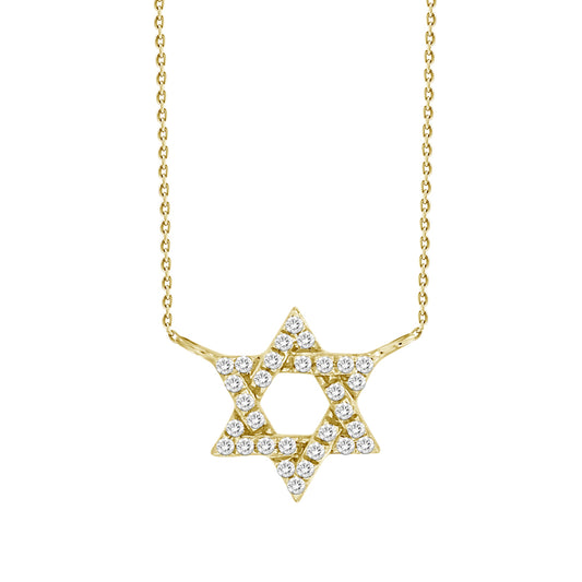 Diamond Star of David Necklace