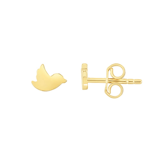 14k yellow gold dove earrings