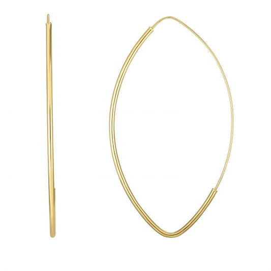 14k gold marquis shape hoop earrings